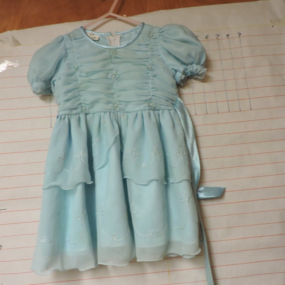 K & K Fashion- pretty little girls' dress, sz 3, blue